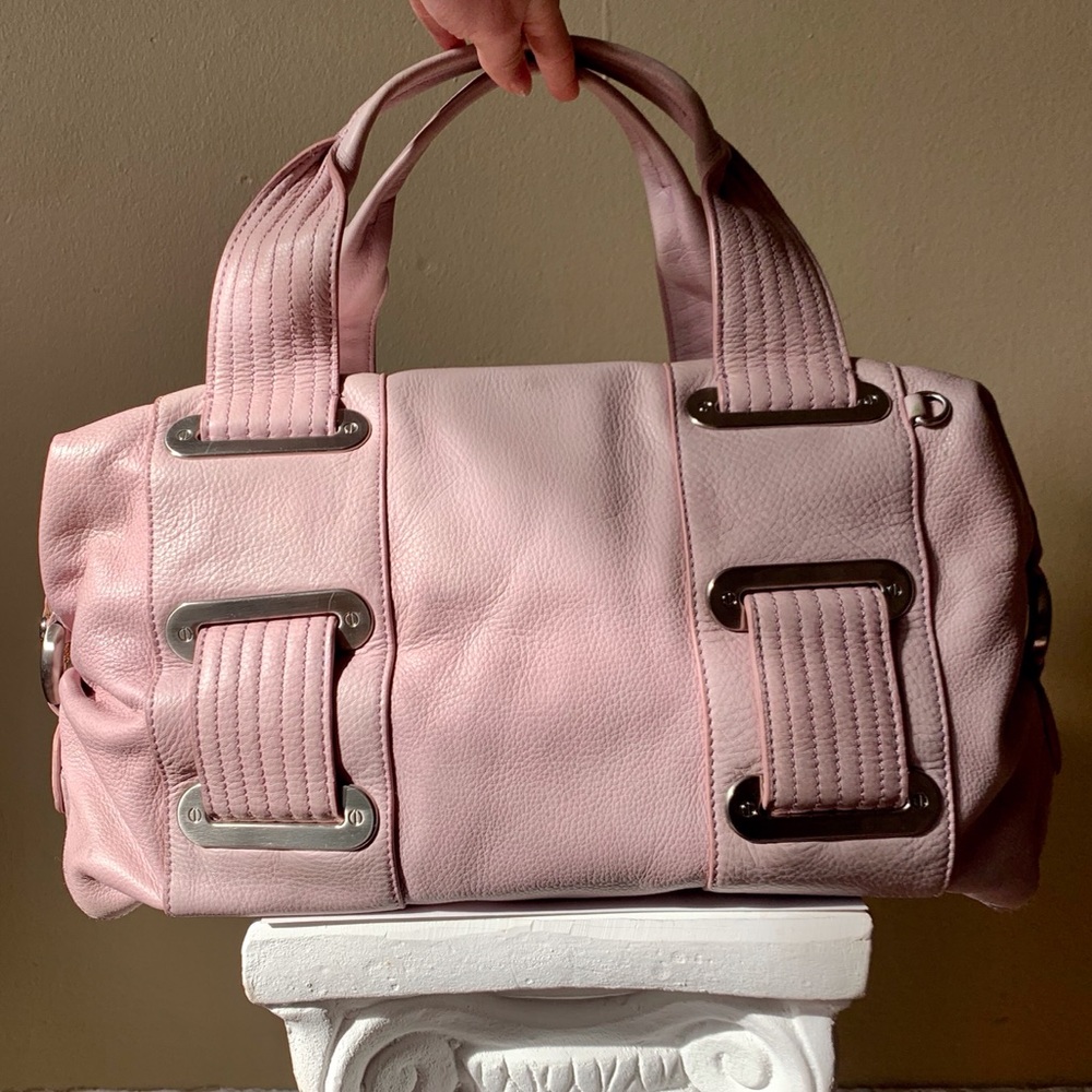Cettu | Pink Leather Duffel Style Purse
